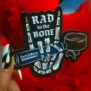 1# Dutch Bros Limited Edition RAD TO THE BONE sticker 🦴NWT🦴